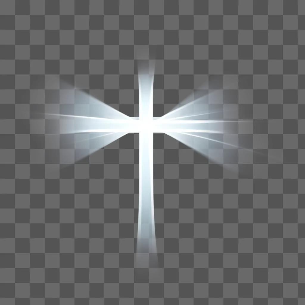 cross on a white background with a light reflection