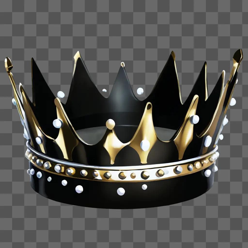 crown clipart A crown with gold accents and white pearls