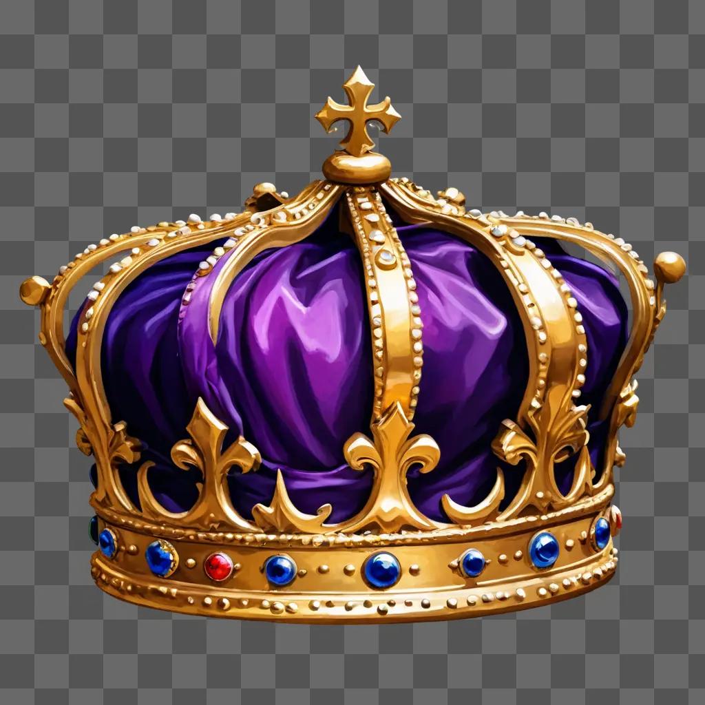 crown clipart A crown with purple and gold accents