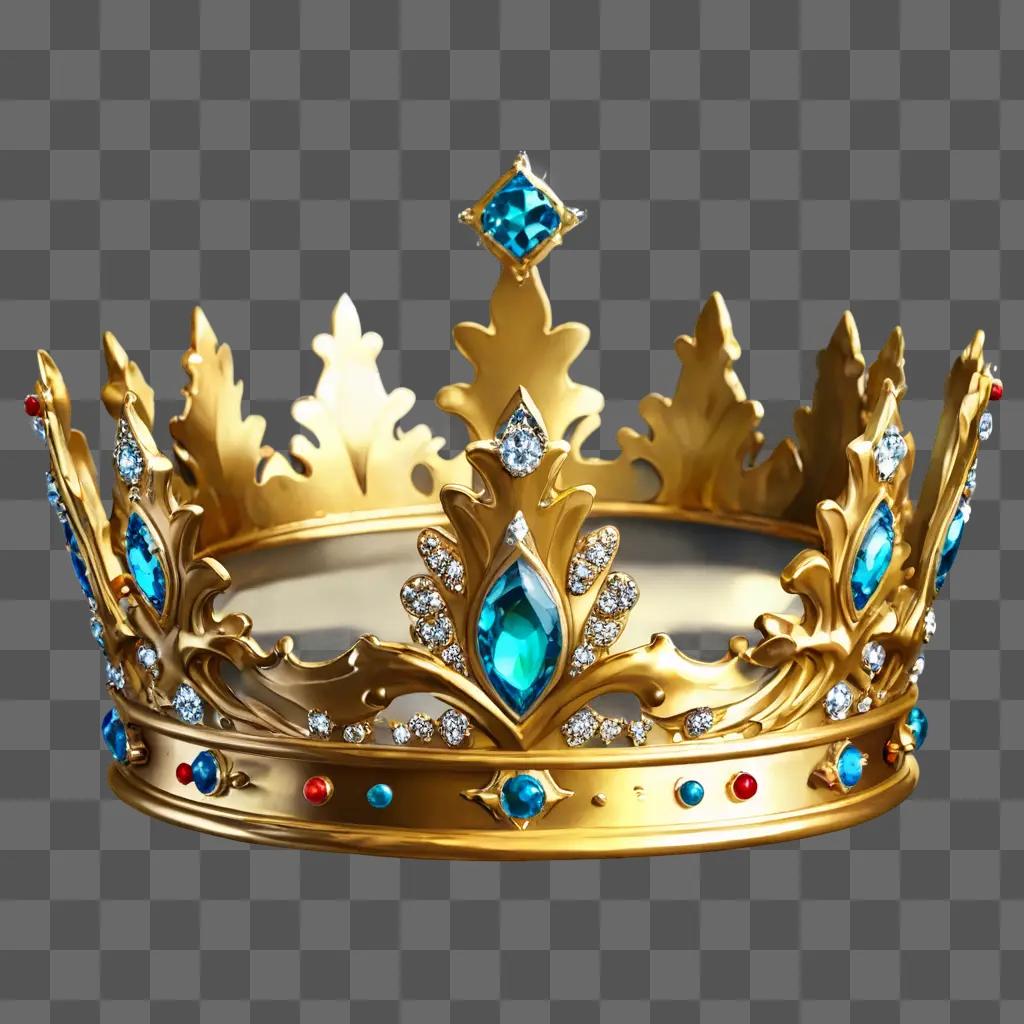 crown clipart A golden crown with blue and red jewels