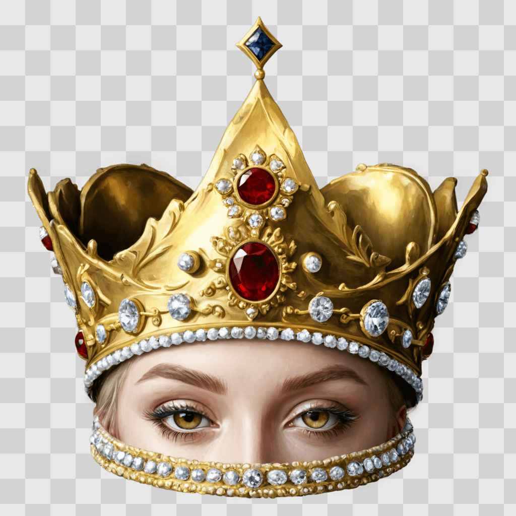 crown drawing realistic A womans face in a gold crown