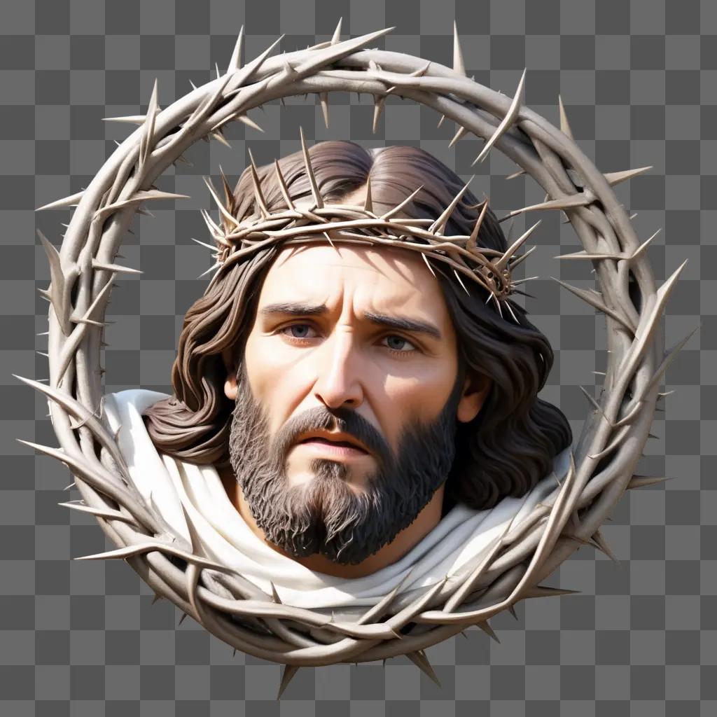 crown of thorns on a mans head