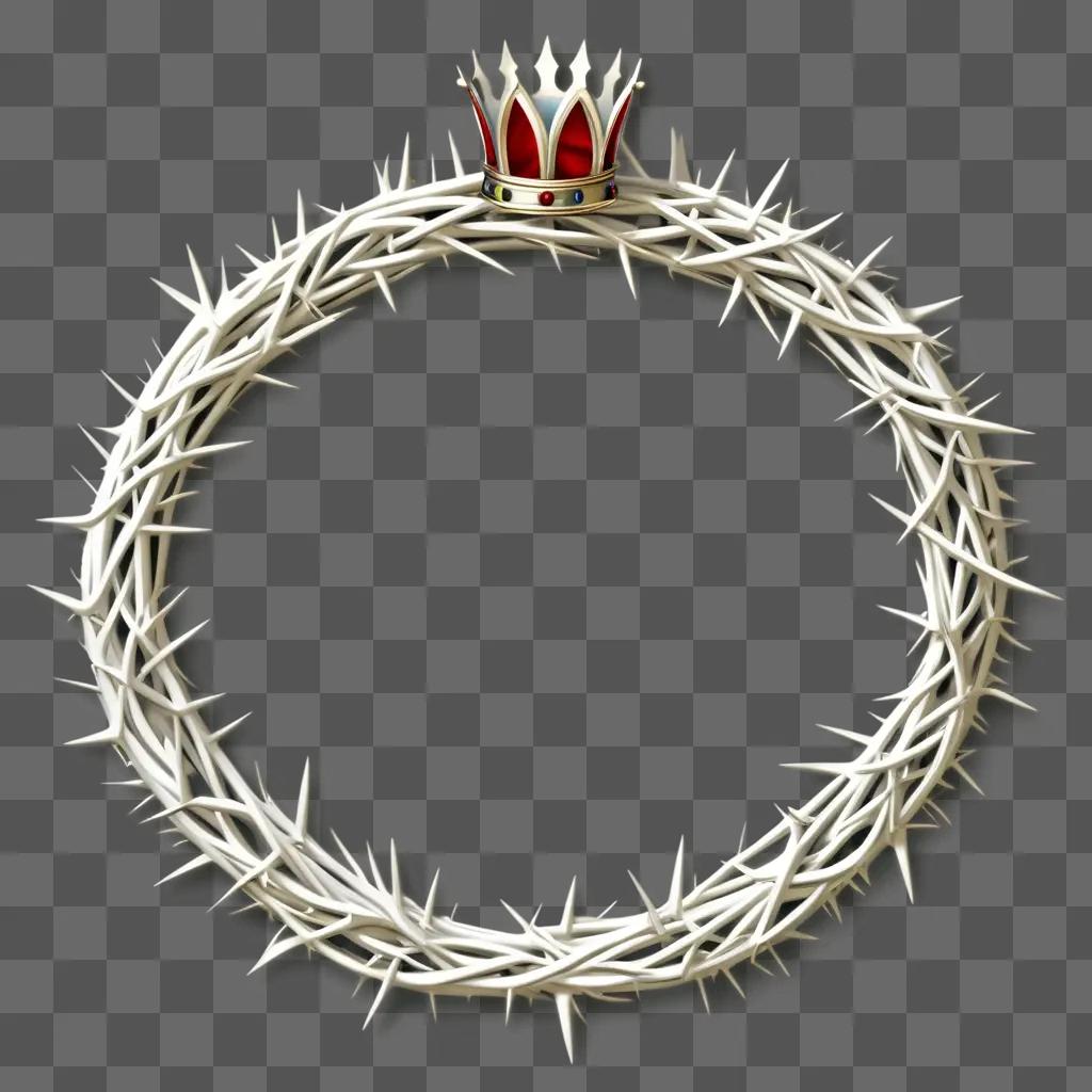 crown of thorns sits on a wreath