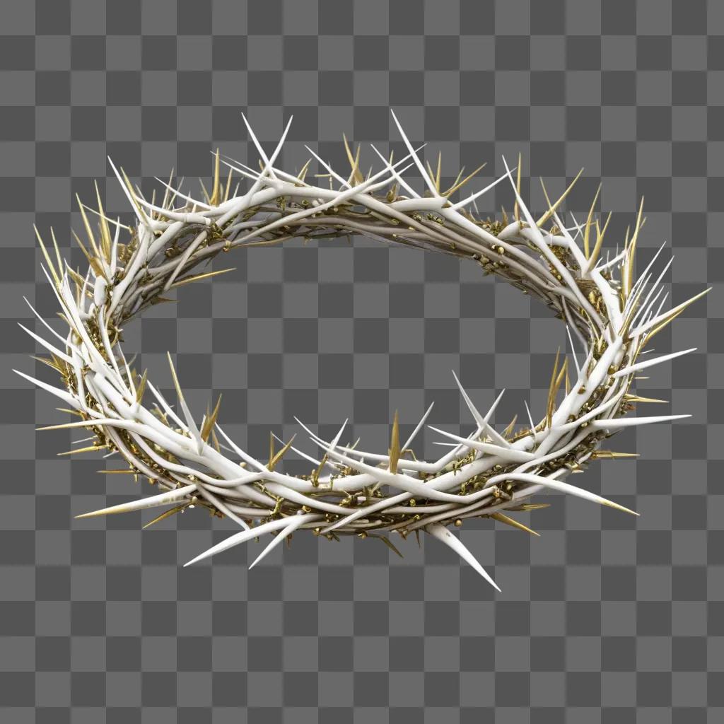 crown of thorns with spikes and gold