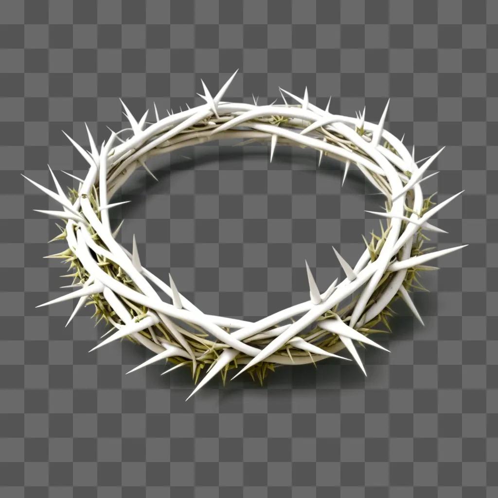 crown of thorns with spikes on a gray background