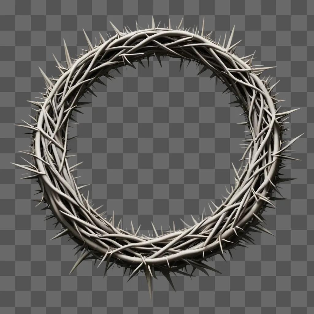 crown of thorns with spikes on a gray surface