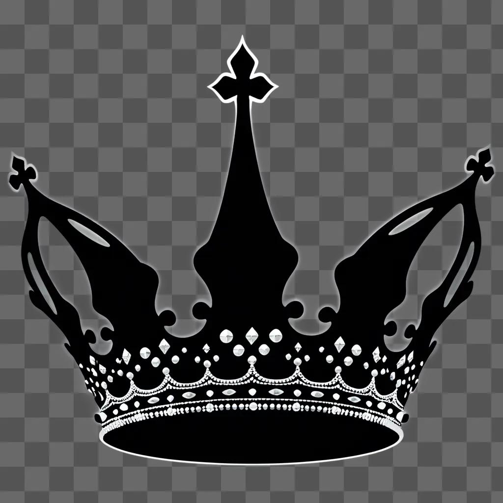 crown silhouette is lit up in black and white