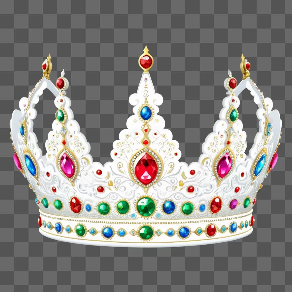 crown with multicolored jewels and gold accents