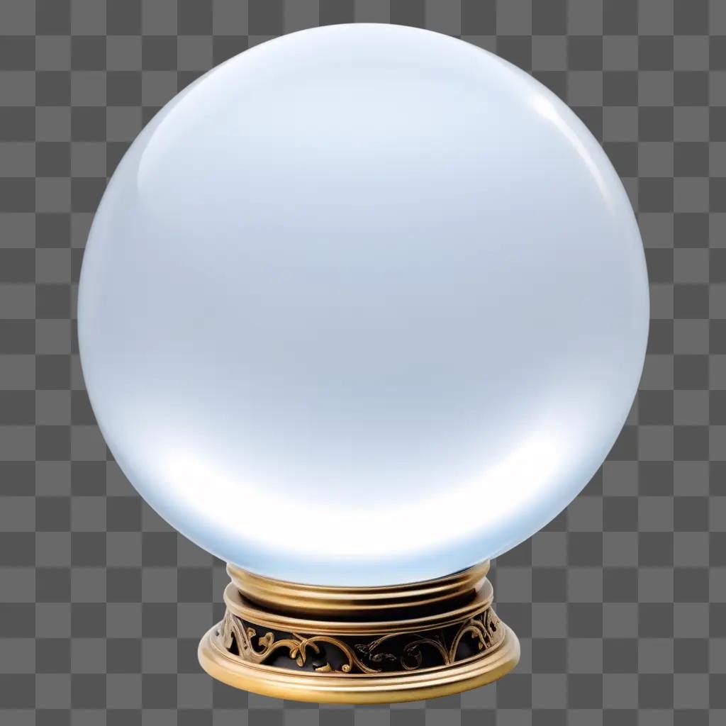 crystal ball sits on a gold stand