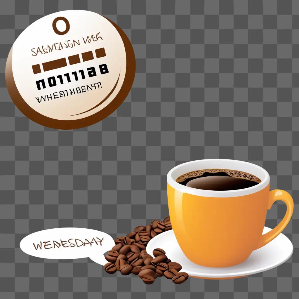 cup of coffee on Wednesday clipart