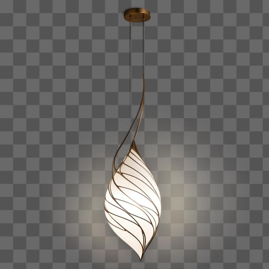 curved light fixture hangs from a ceiling