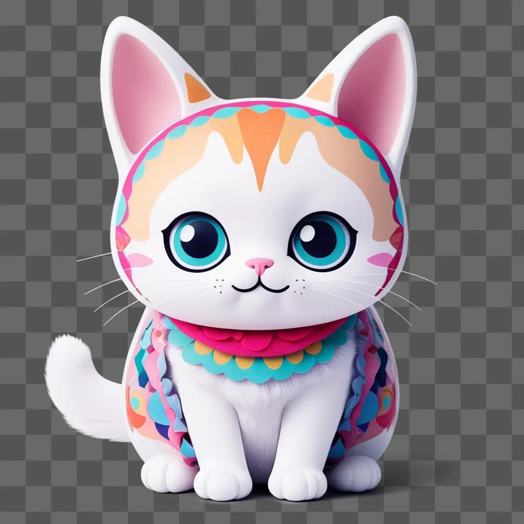 cute, kawaii cat with a colorful outfit