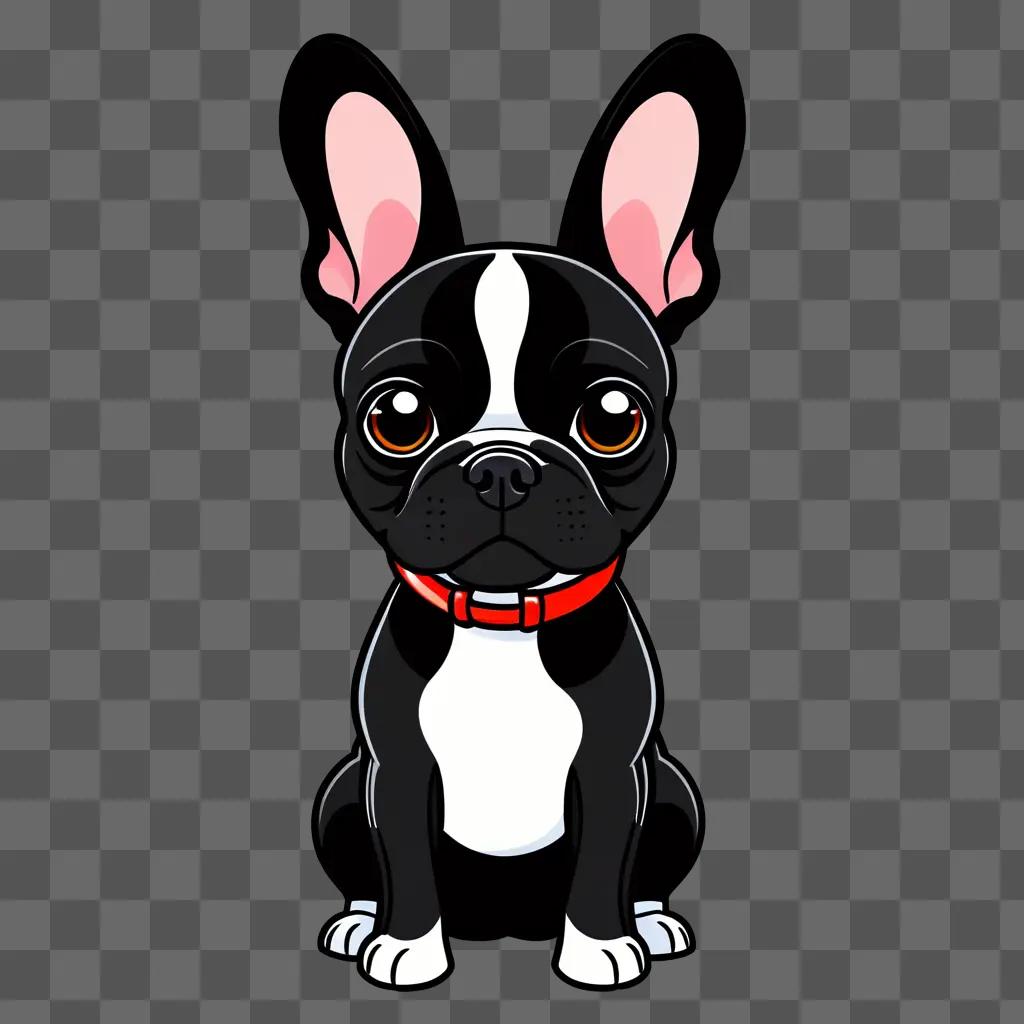 cute French Bulldog in a cartoon