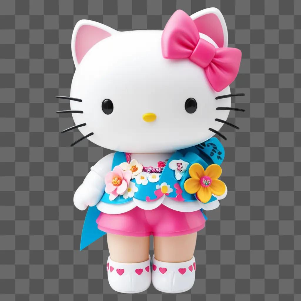 cute Hello Kitty doll in a pink bow