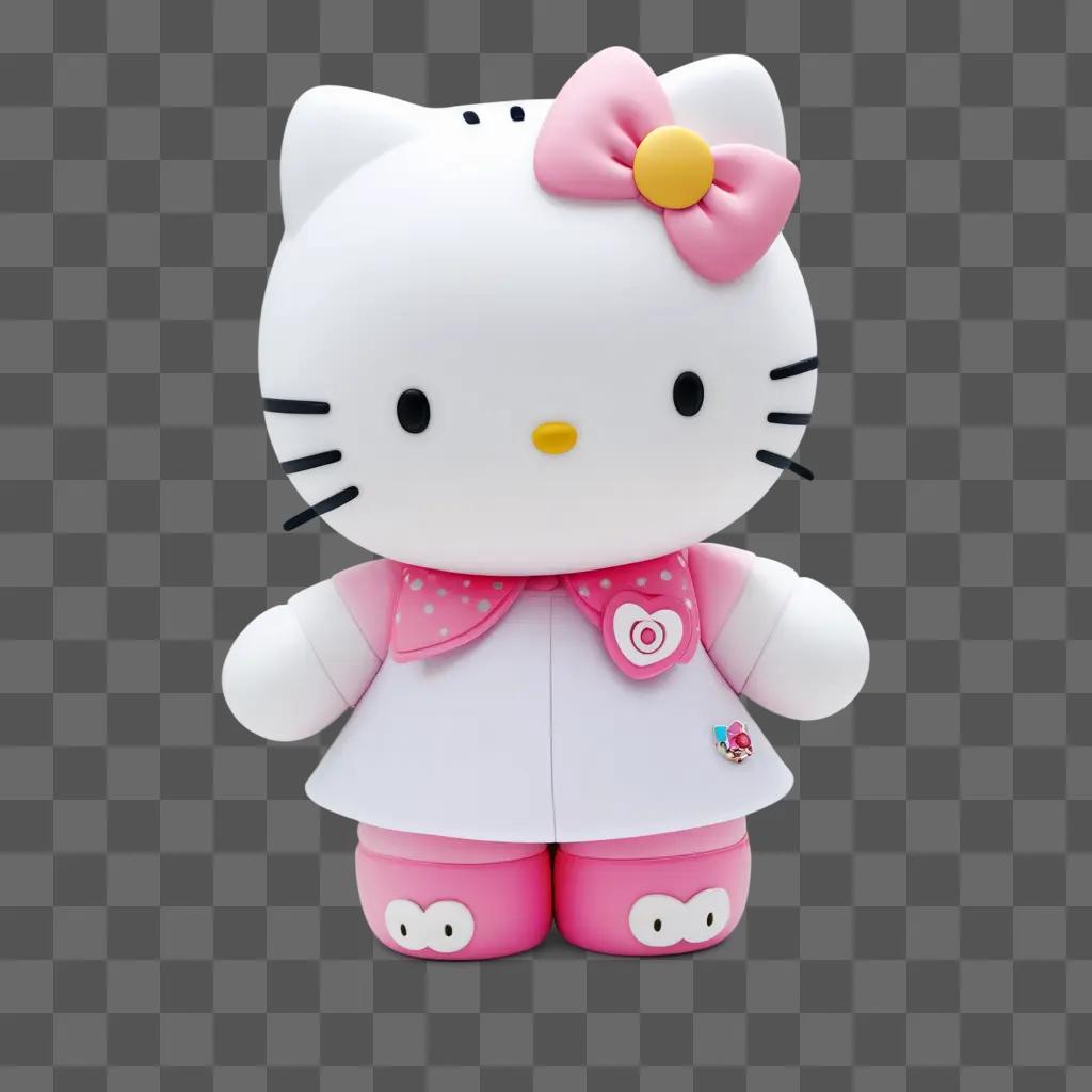 cute Hello Kitty doll in pink and white