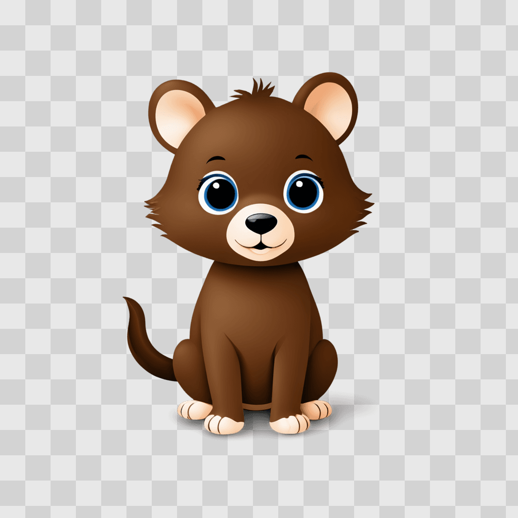 cute animal clipart A brown puppy sits on a brown background