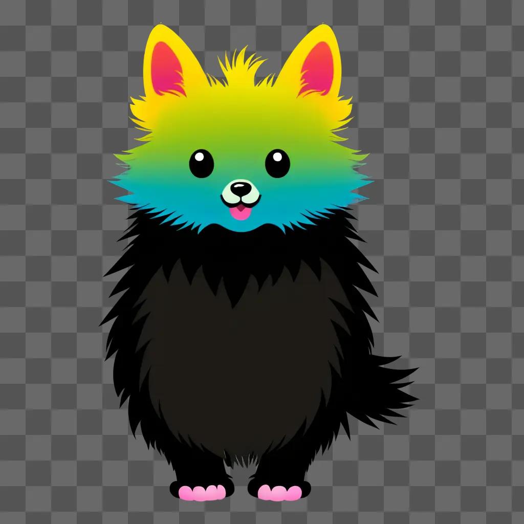 cute animal with pink feet and a green head