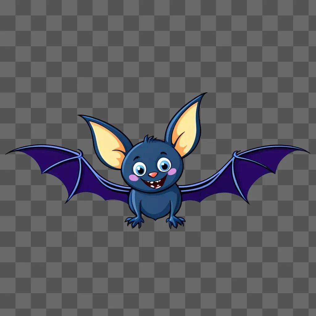 cute bat with a big smile and black wings