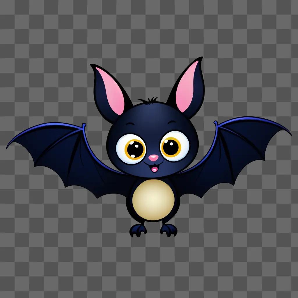 cute bat with a big smile on a dark background