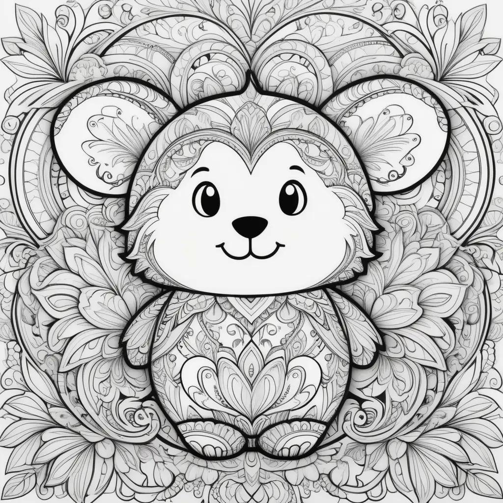 cute bear coloring page with hugs and wugs