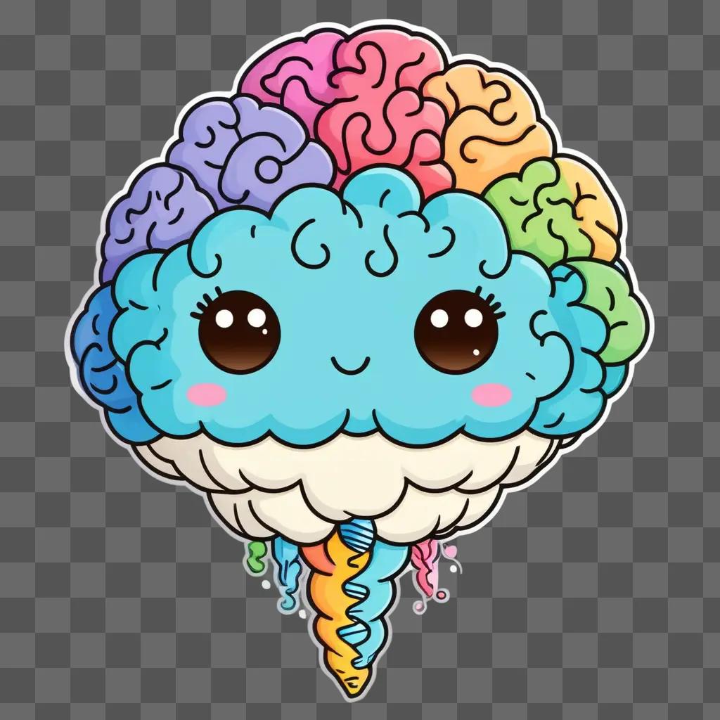 可愛い色でかわいい脳の描画