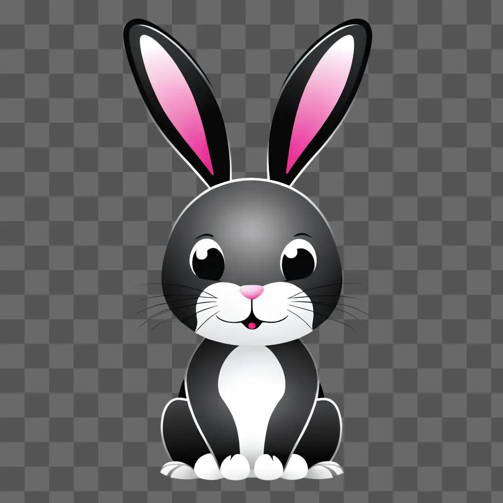 cute bunny with pink ears and a white face