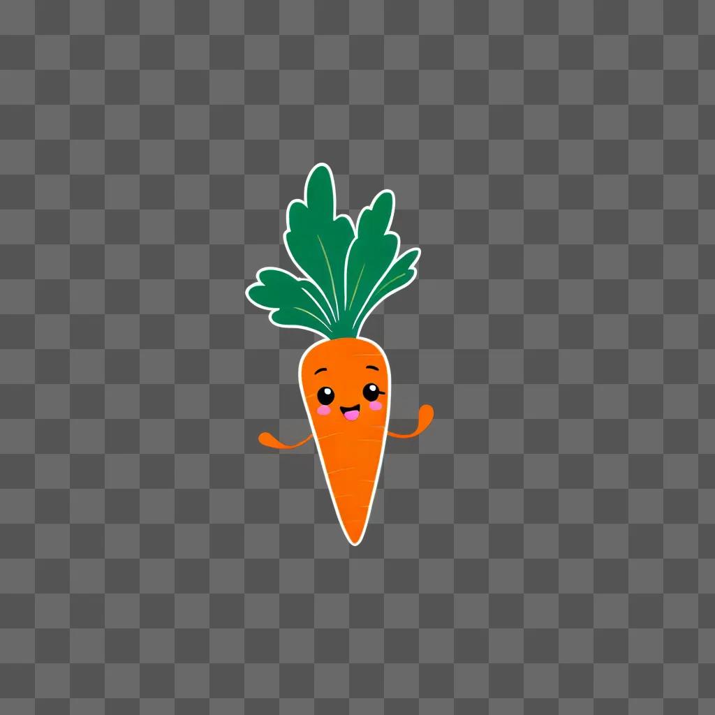 cute carrot drawing with a smiling face