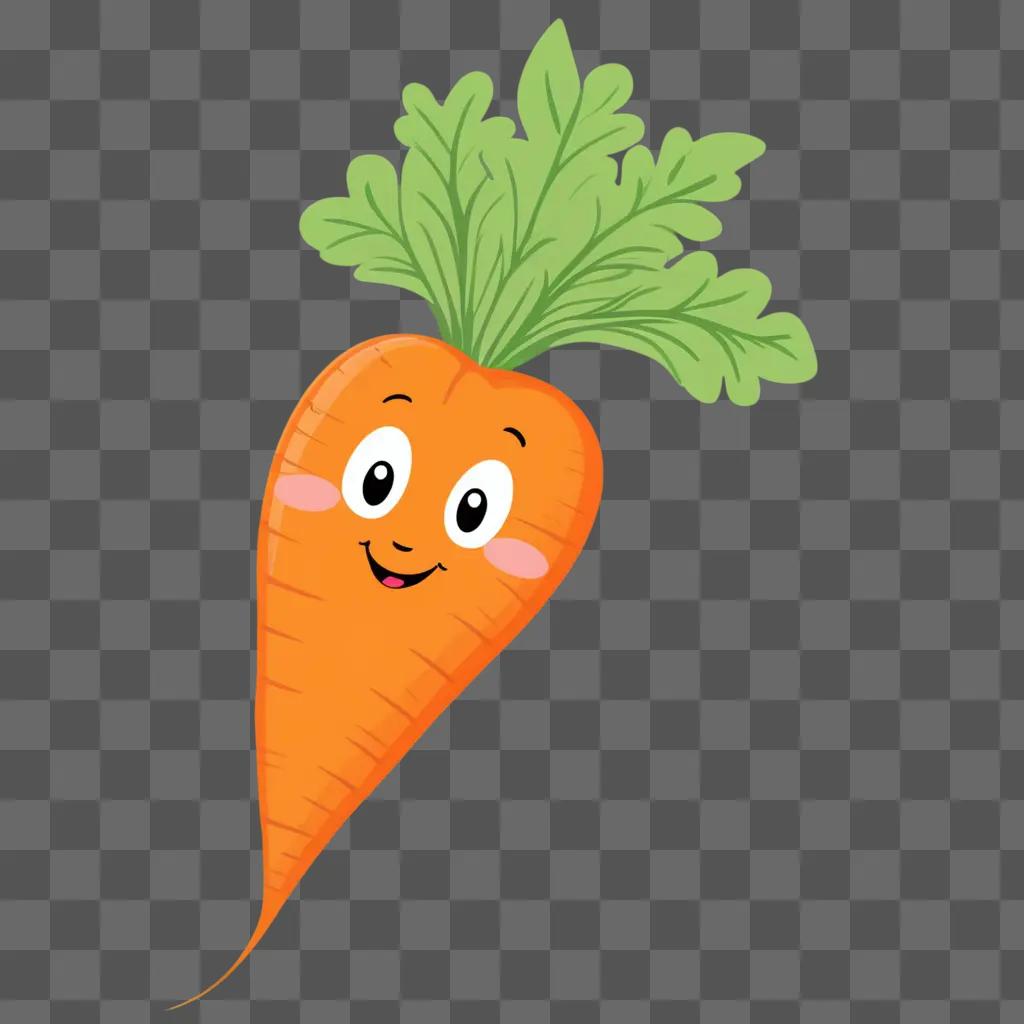 cute carrot drawing with a smiling face