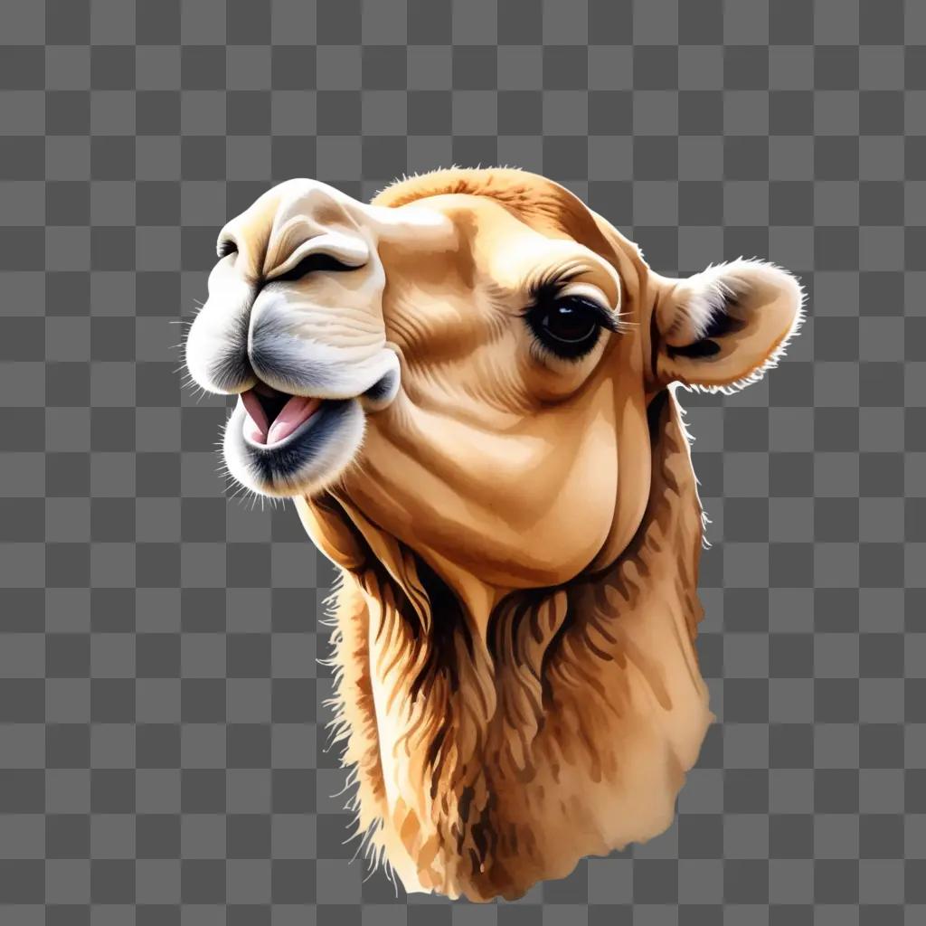 cute cartoon camel with its tongue out