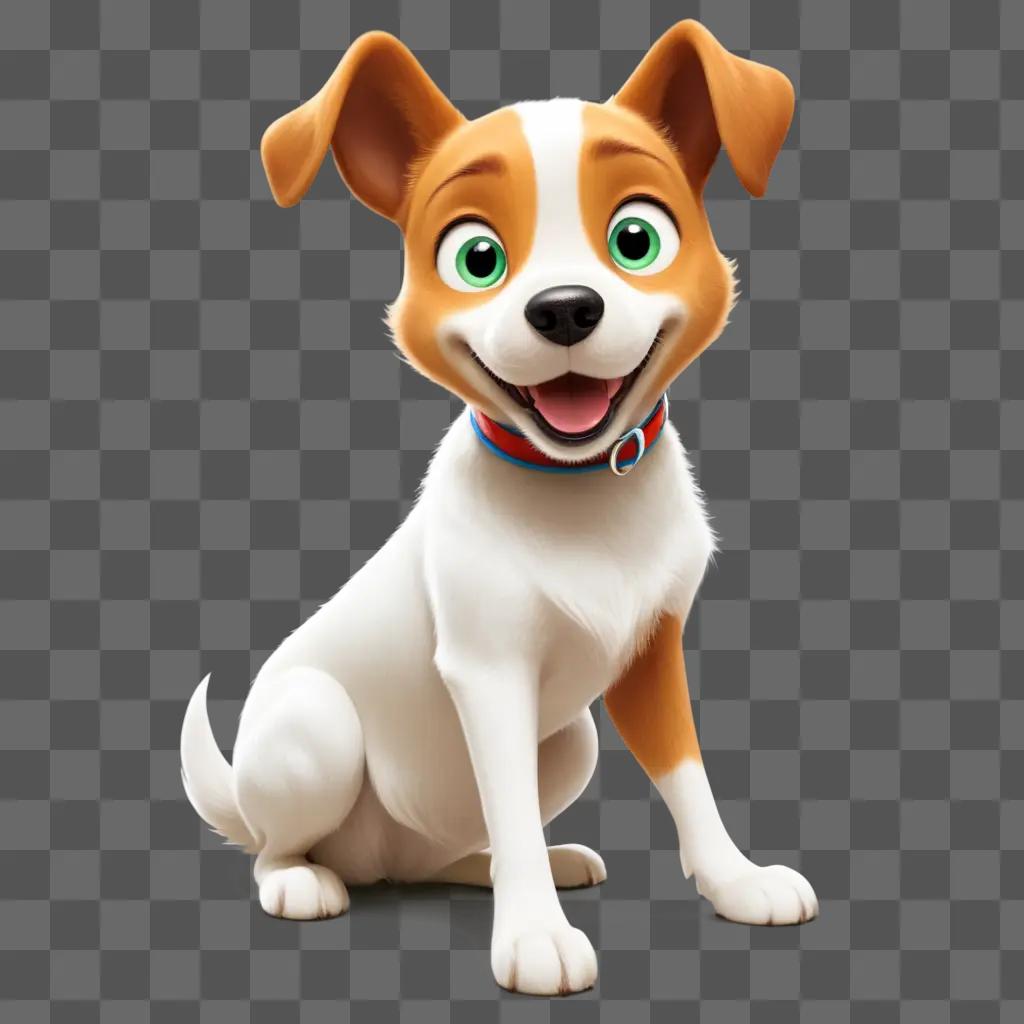 cute cartoon clipart dog sitting on the ground