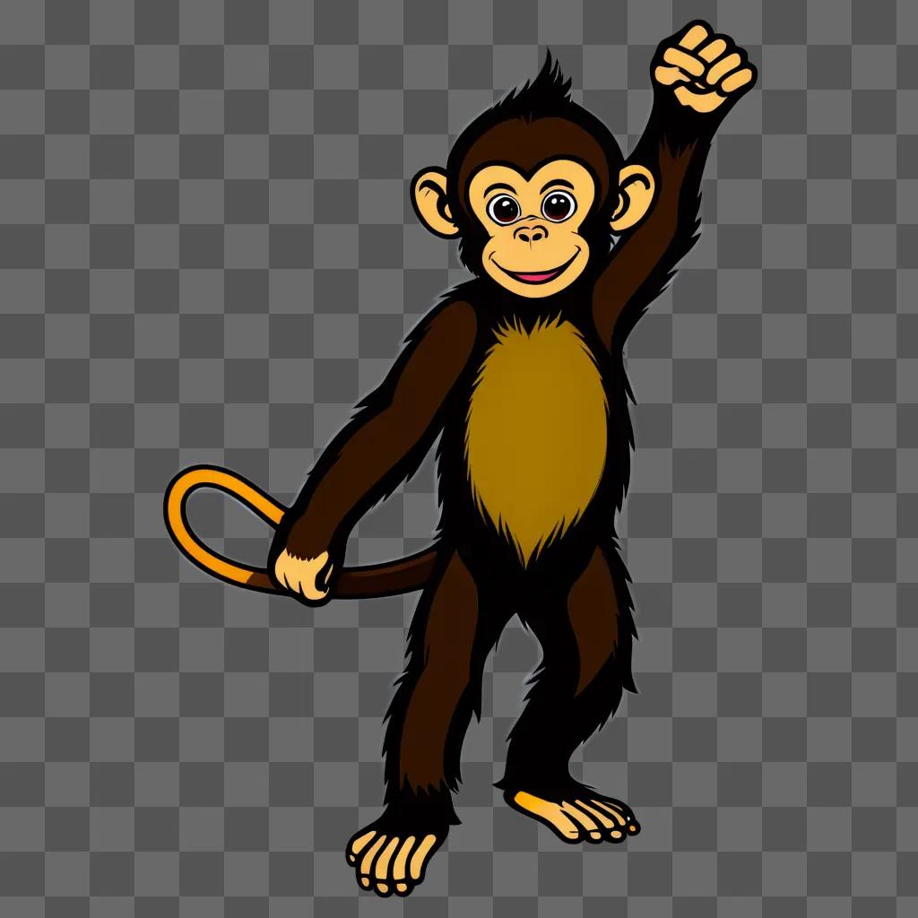 cute cartoon monkey drawing for kids