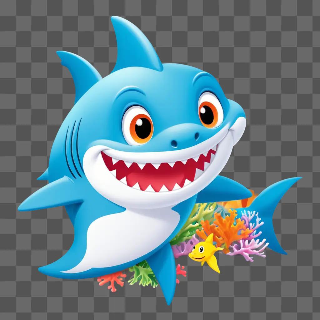 cute cartoon shark with a happy expression