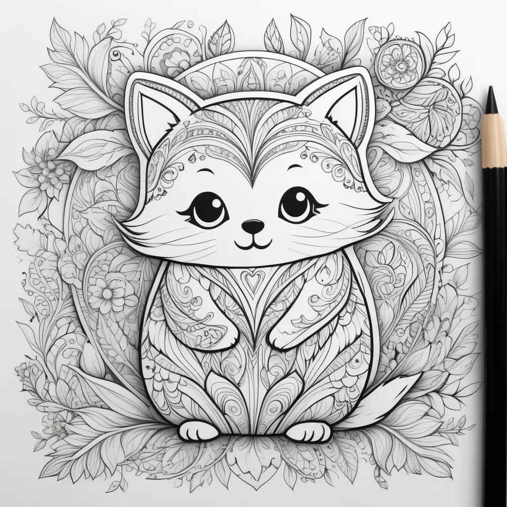 cute cat coloring page with a hugging wuggy design