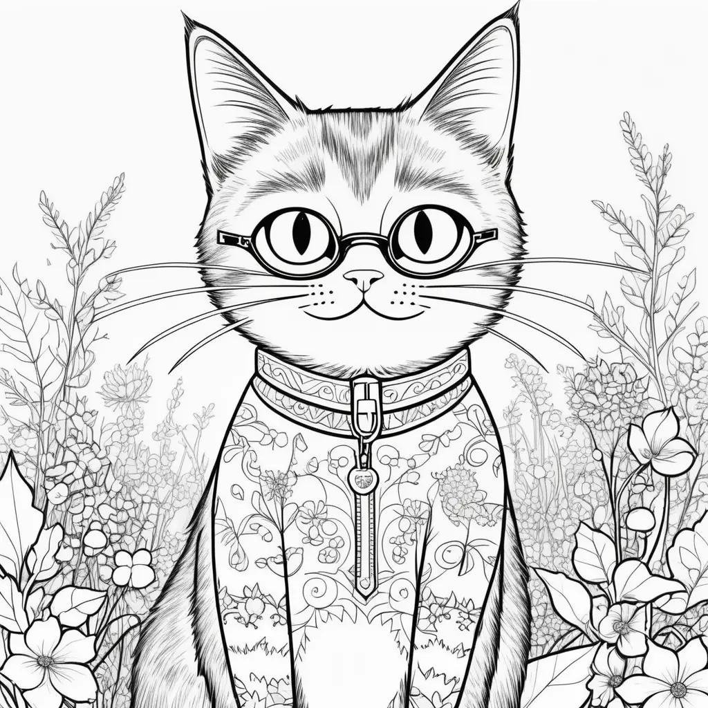 cute cat with glasses and a sweater