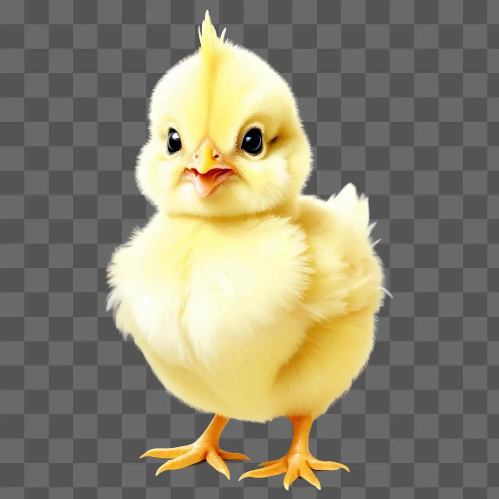 cute chicken drawing on a yellow background