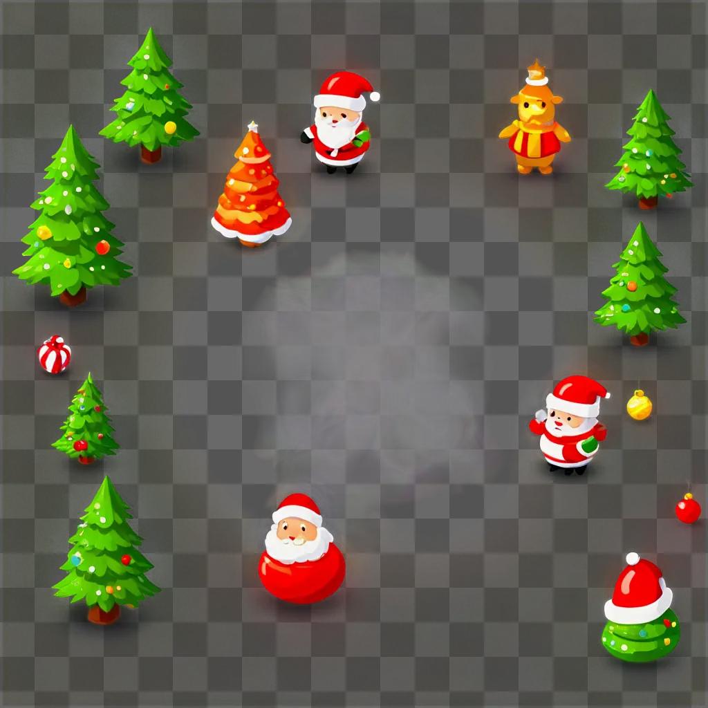 cute christmas background Christmas scene with figurines and lights