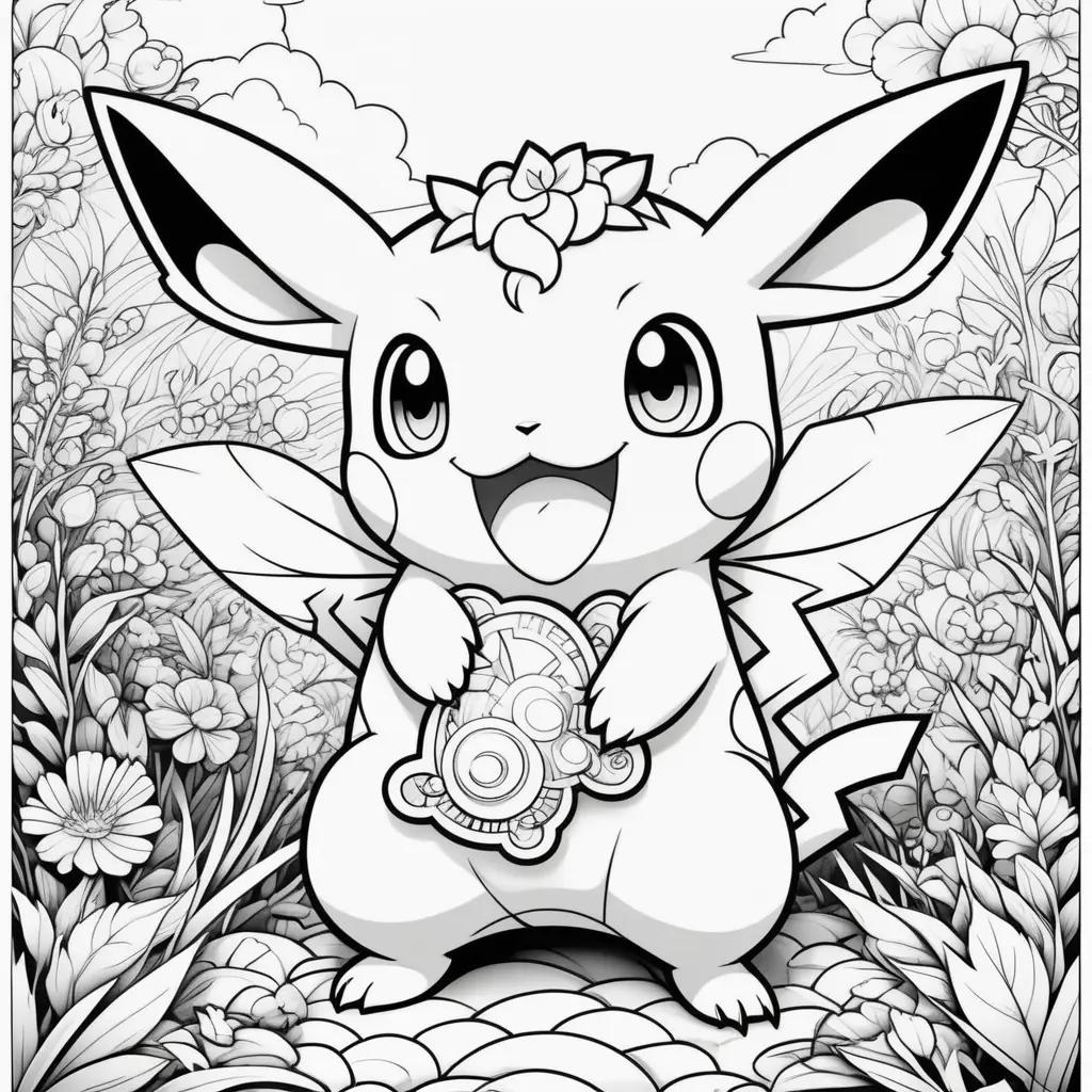 cute coloring page of a Pokemon