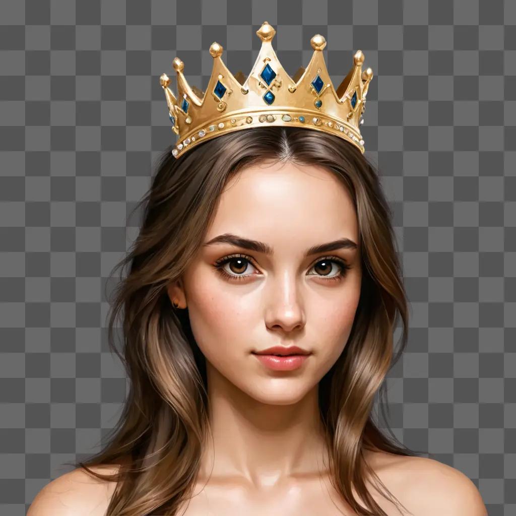 cute crown drawing A young woman wearing a crown on her head