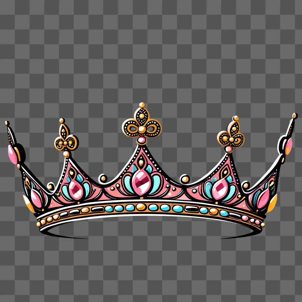 cute crown drawing is on a brown background