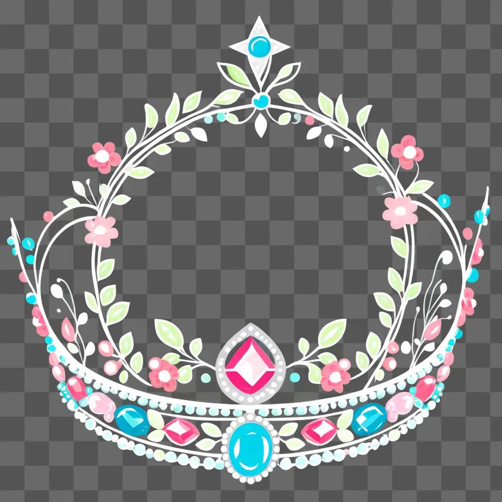 cute crown drawing on a light blue background