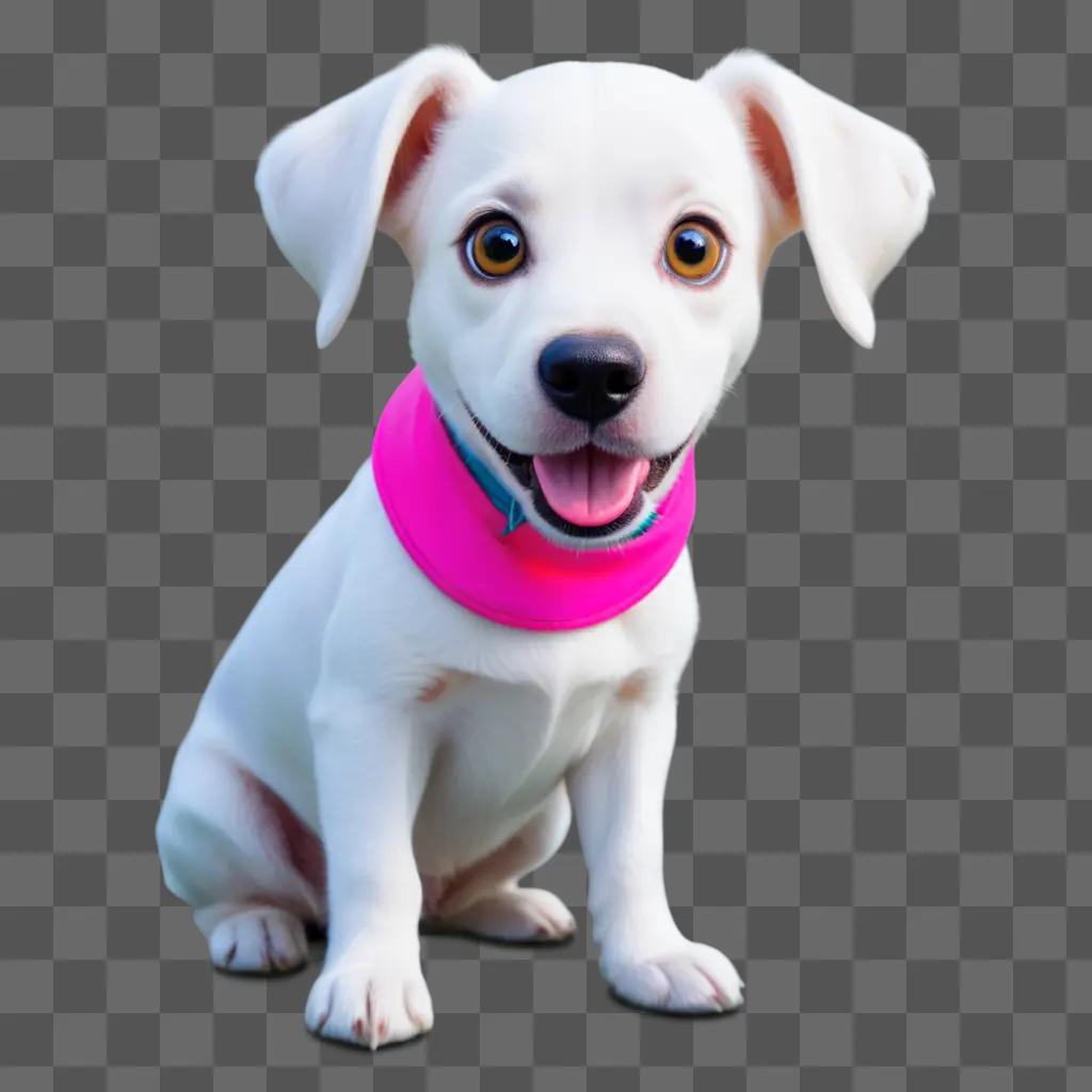 cute dog in a pink collar