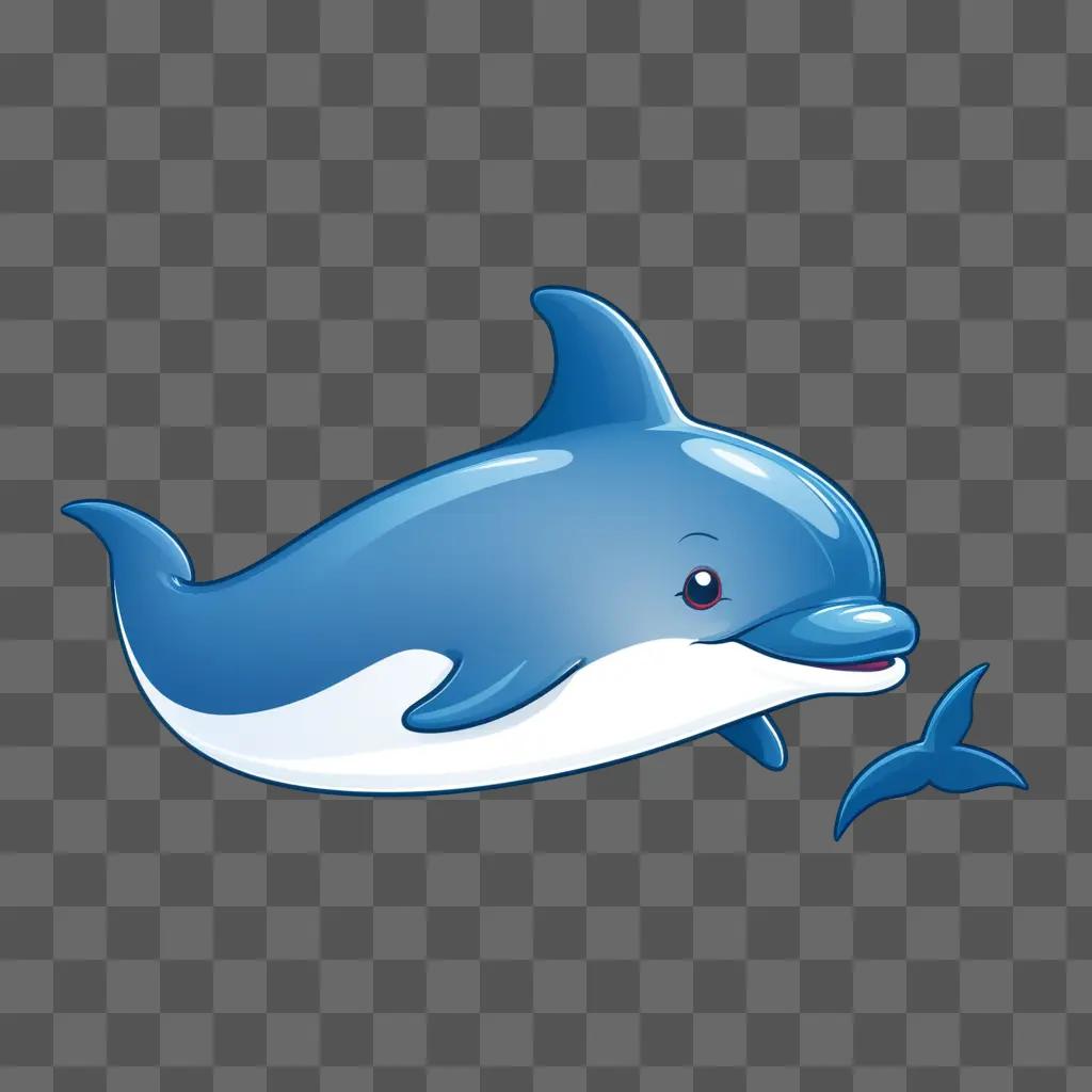 cute dolphin drawing with a cute smile