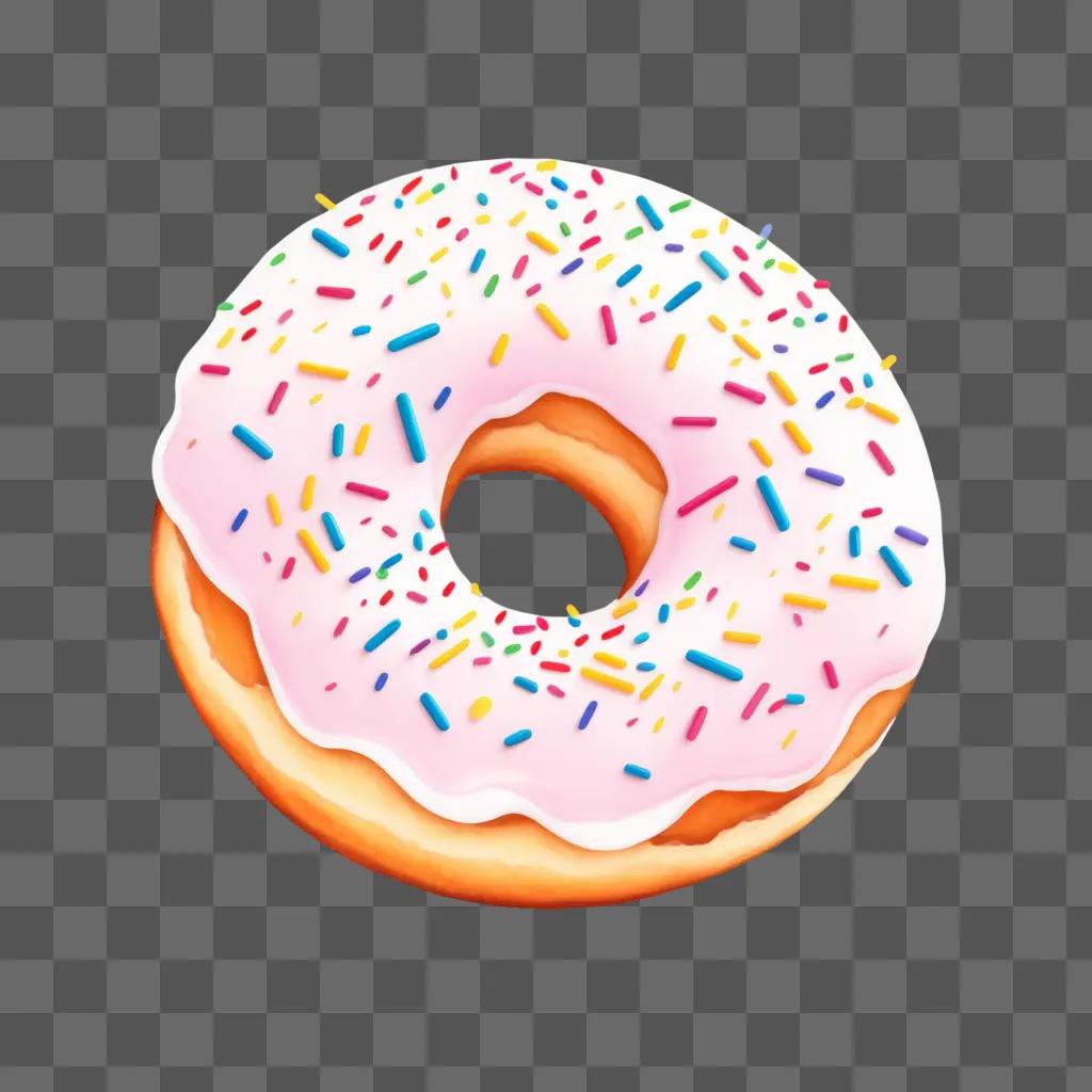 cute donut drawing with colorful sprinkles