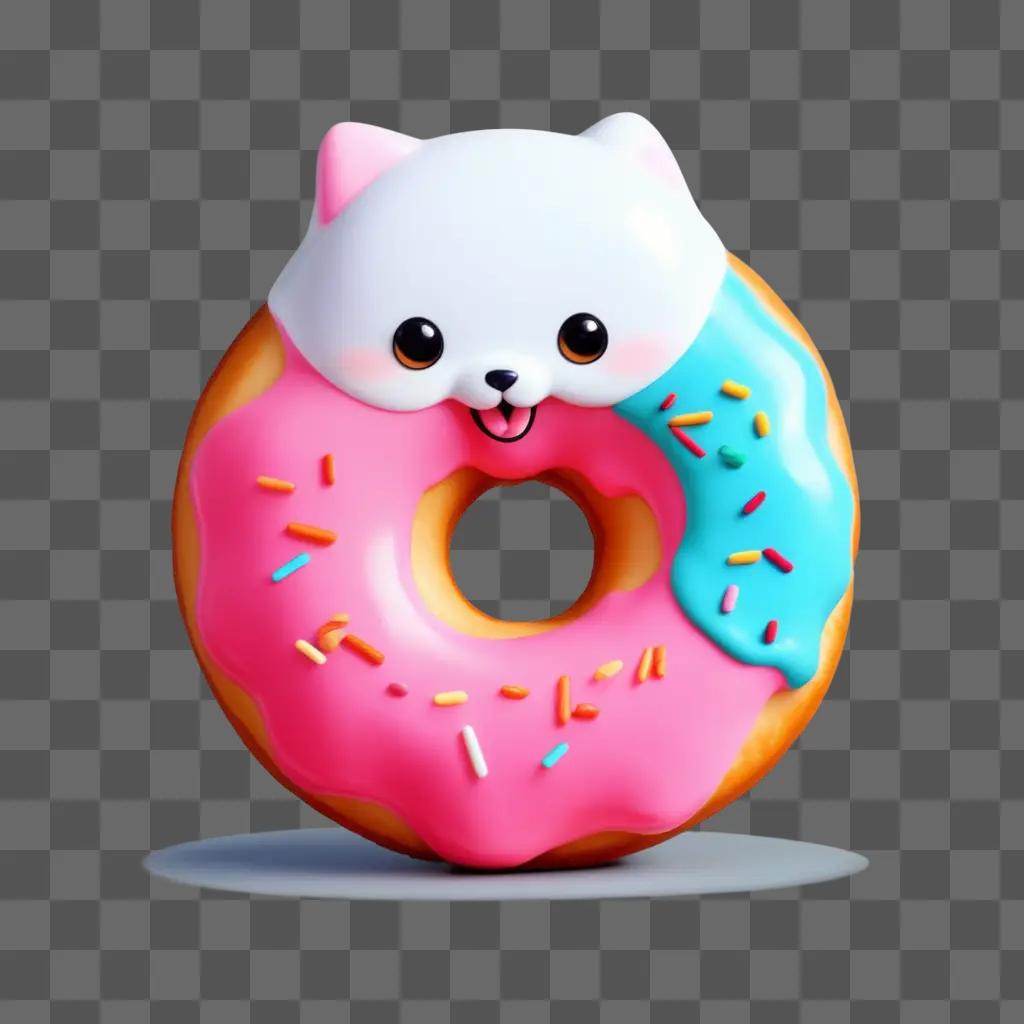 cute donut with a cat on it