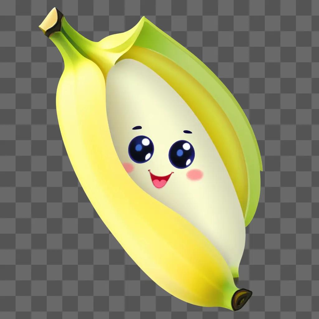 cute drawing of a banana with a cute face