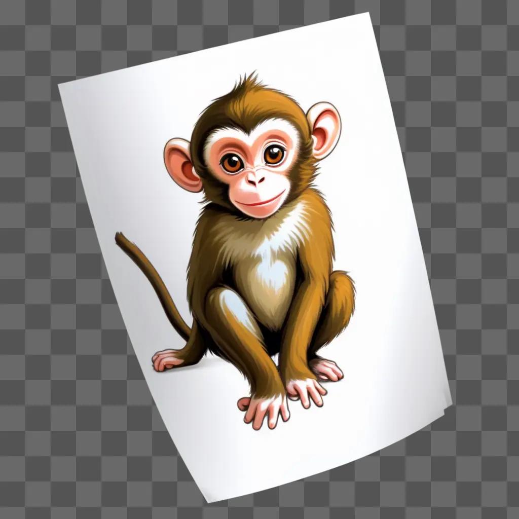 cute drawing of a cute monkey