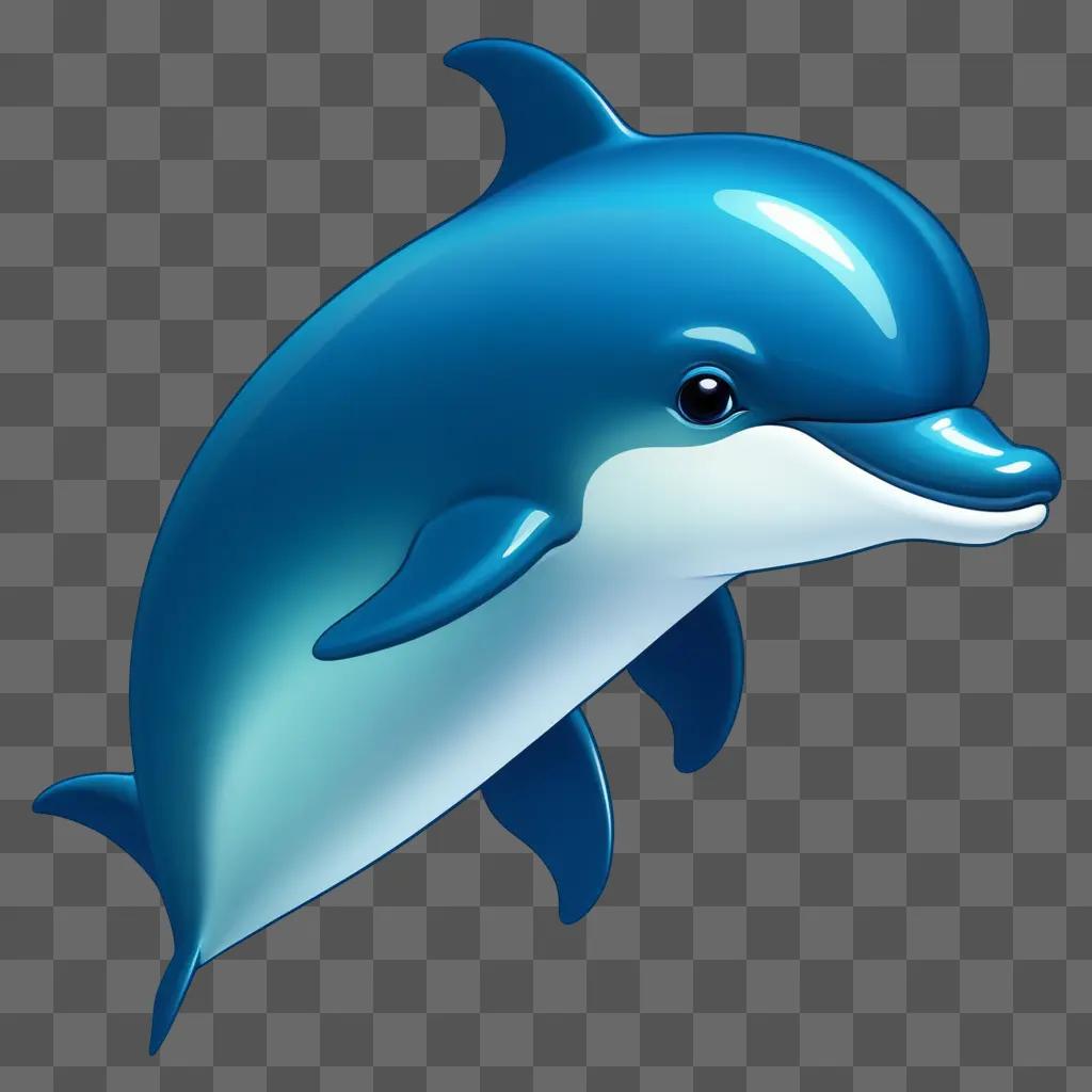 cute drawing of a dolphin swimming