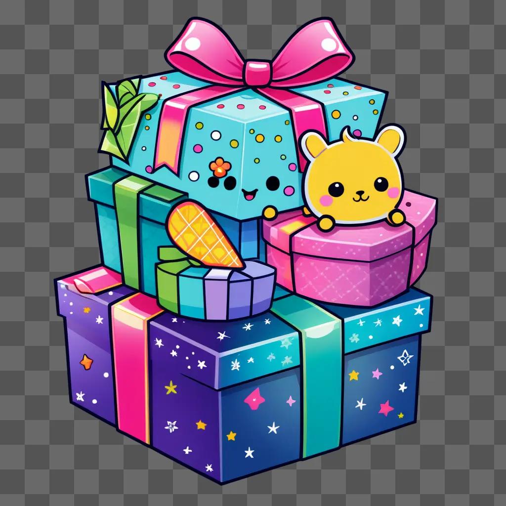 cute drawing of a kawaii cute gift