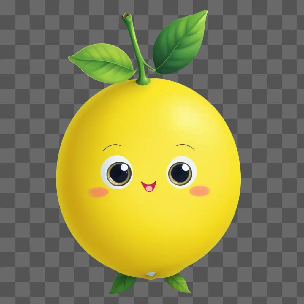 cute drawing of a lemon with a happy face