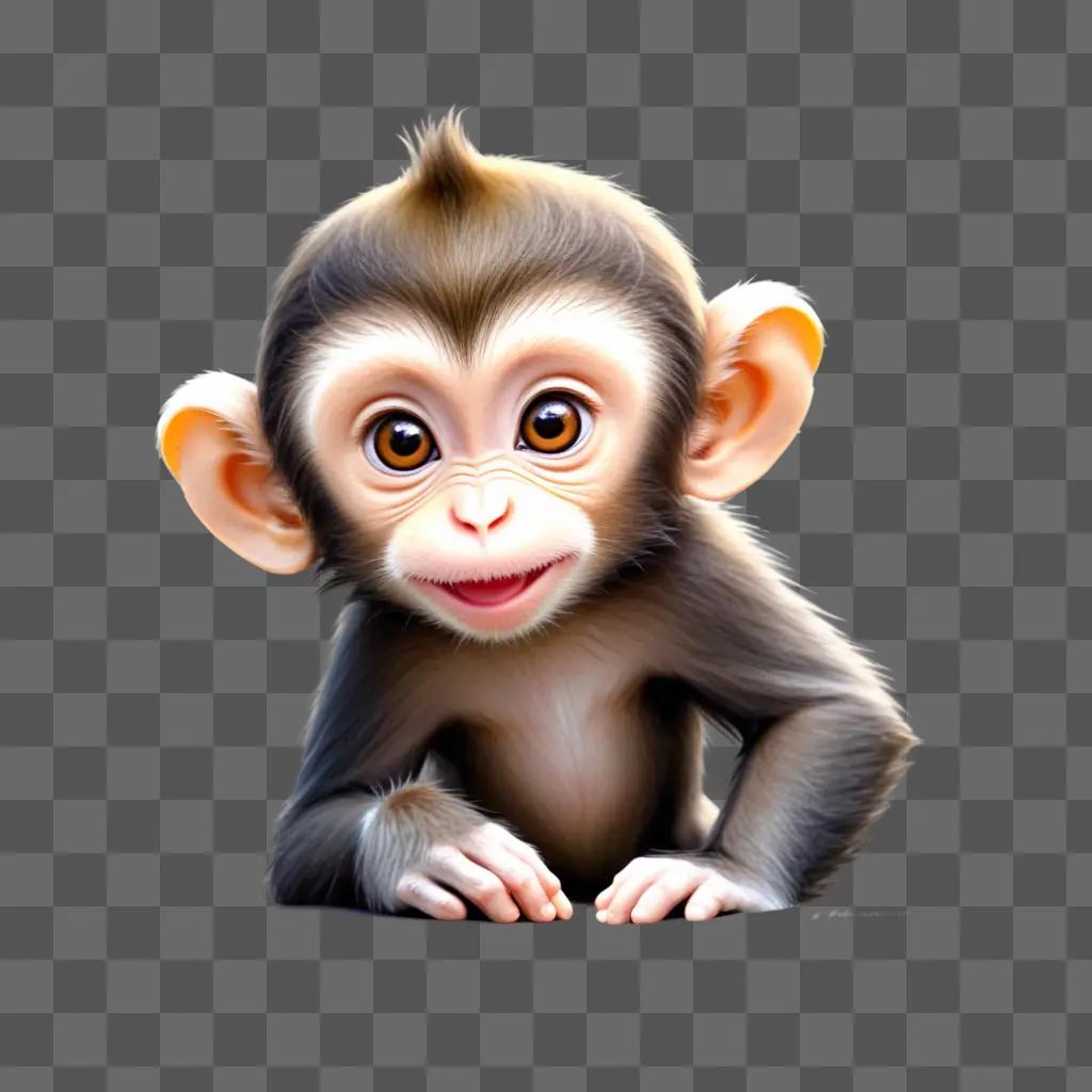 cute drawing of a monkey